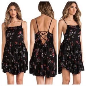 Free People Circle of Flowers dress black size small